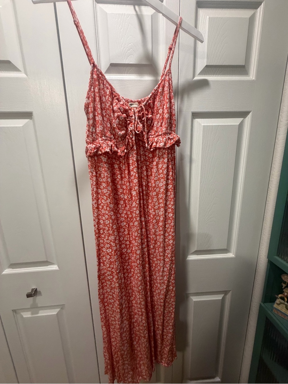 Billabong Coral and White Floral Maxi Dress